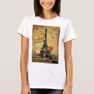 Dessus de T-shirt de coton de Tour Eiffel de Paris