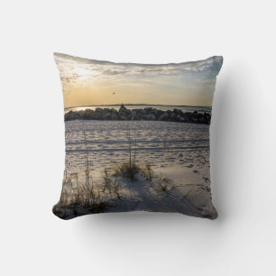 Destin Beach Florida Jetty Sunset Coussin