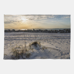 Destin Beach Florida Jetty Sunset Serviette de cui