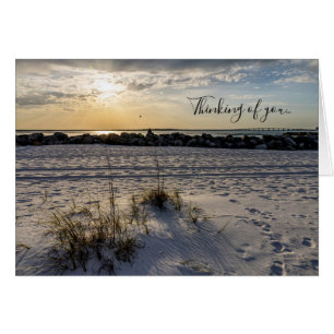 Destin Beach Florida Jetty Sunset Thinking U Card