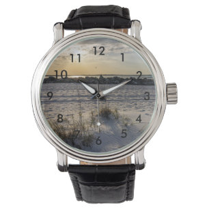 Destin Beach Florida Jetty Sunset Wrist Watch