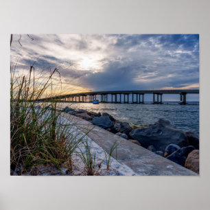 Destin East Pass Sunset Poster