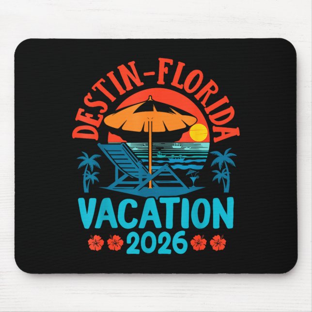 Destin Florida 2026 Family Vacation Beach Summer V Mouse Pad (Front)