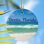 Destin Florida Beach Photograph Ceramic Ornament<br><div class="desc">A beautiful beach photograph taken in the ideal vacation destination of Destin,  Florida. The gorgeous green waters of Sandestin wash up to the sandy seashore underneath serene blue skies to make the perfect scenic vacation photo.</div>
