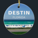 Destin Florida Beach Photography Seaside Ceramic Ornament<br><div class="desc">A gorgeous beach photograph taken in a favourite seaside vacation destination for Floridians: Destin, Florida. The beautiful teal blue ocean water in Sandestin meets the sandy seashore for the perfect island landscape photo. Sell these cute ornaments with bold white typography at your Destin tourist beach shop or buy them to...</div>