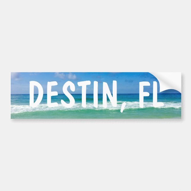 Destin Florida Beautiful Ocean Photo Beach Bumper Sticker (Front)
