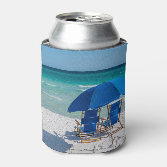 Destin Florida Chairs And Umbrella Can Cooler (Can Front)