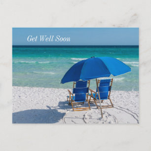 Destin Florida Chairs And Umbrella Get Well Postcard
