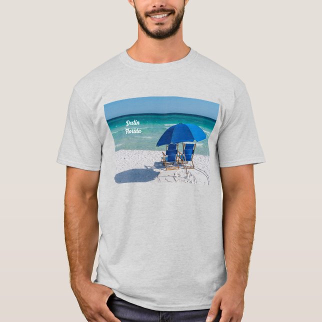 Destin Florida Chairs And Umbrella T-Shirt (Front)