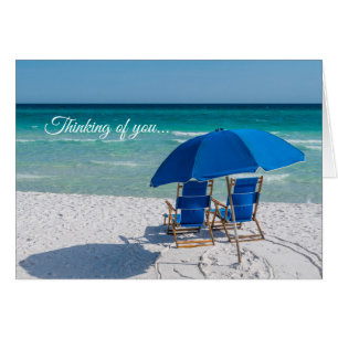 Destin Florida Chairs And Umbrella Thinking Card