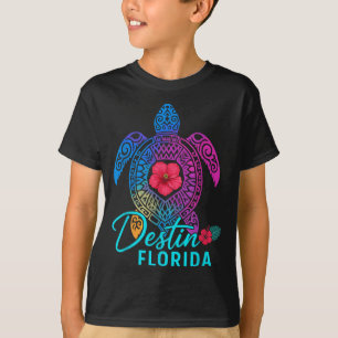 Destin Florida Colourful Turtle Summer Travel T-Shirt