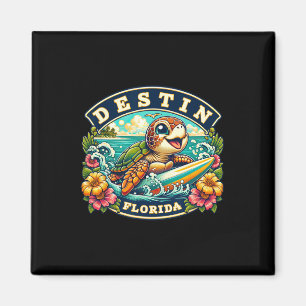 Destin Florida Cute Sea Turtle Surfing Magnet