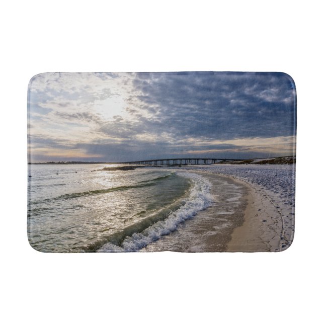 Destin Florida Evening Waves Bath Mats (Front)
