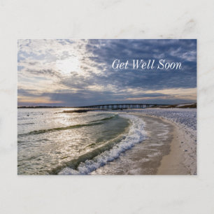 Destin Florida Evening Waves Get Well Postcard