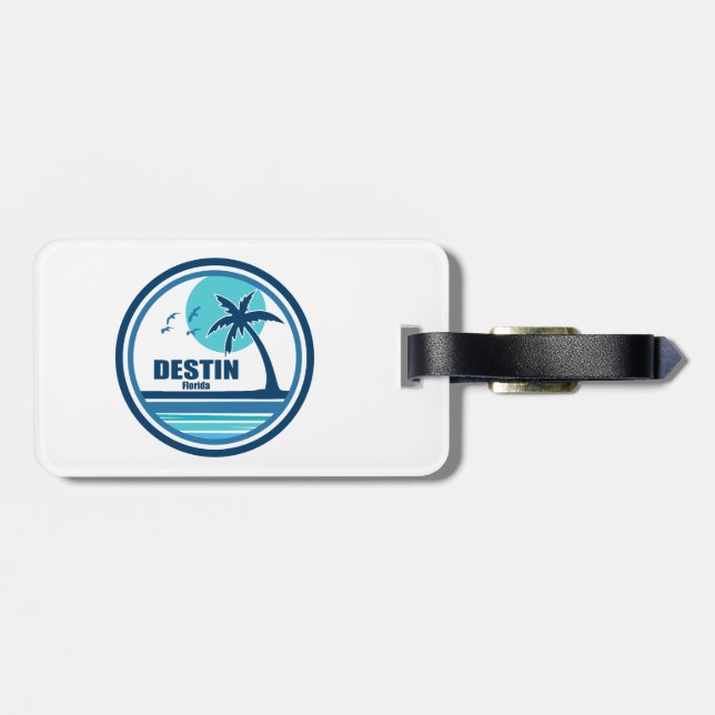 Destin Florida Palm Tree Birds Luggage Tag (Back Horizontal)