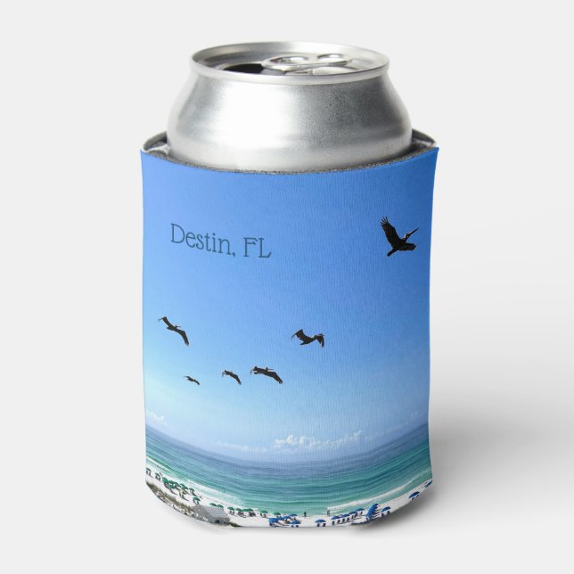 Destin Florida Pelicans Seaside Ocean Photography Can Cooler (Can Front)