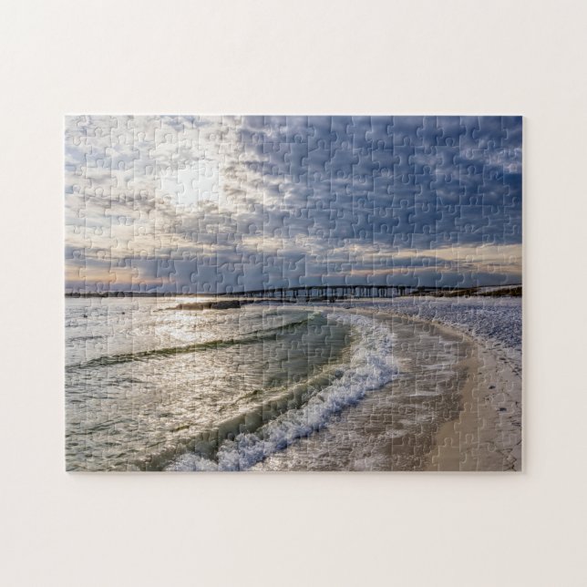Destin Florida Soirée Vagues Jigsaw Puzzle (Horizontal)