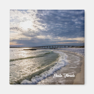 Destin Florida Soirée Vagues Magnet Carré
