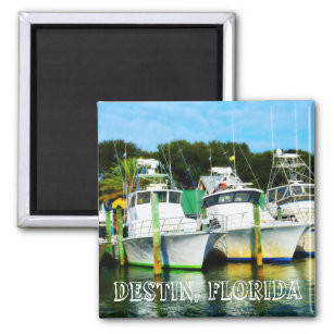 Destin Florida Souvenir Fisherman Boats Magnet
