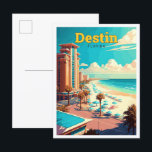 Destin Florida Travel Vintage Illustration Postcard<br><div class="desc">Destin Florida Travel Art Vintage Illustration</div>