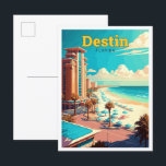 Destin Florida Travel Vintage Illustration Postcard<br><div class="desc">Destin Florida Travel Art Vintage Illustration</div>