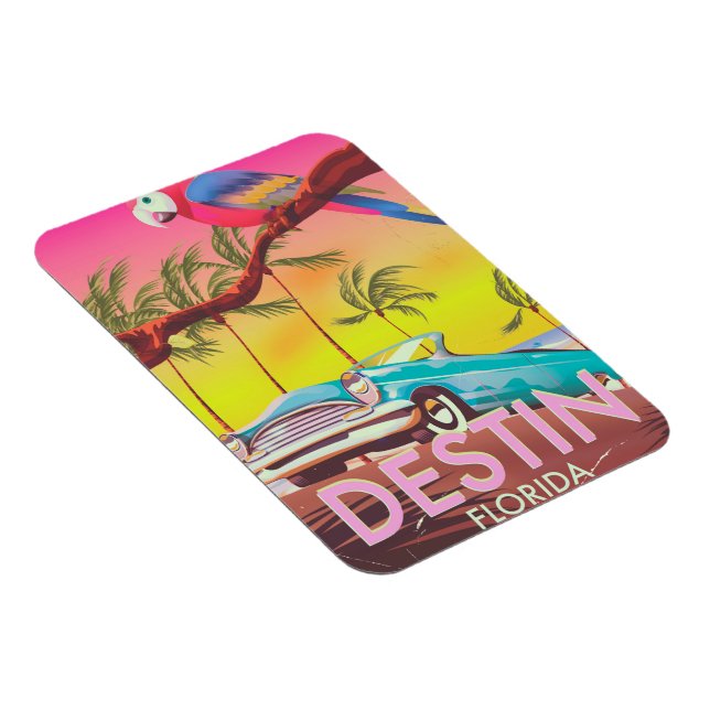Destin Florida USA vintage travel poster. Magnet (Right Side)