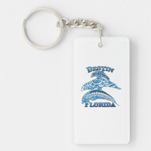 Destin Florida Vacation Tribal Dolphins Keychain