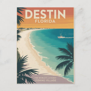 Destin Florida World's Luckiest Fishing Village Postcard