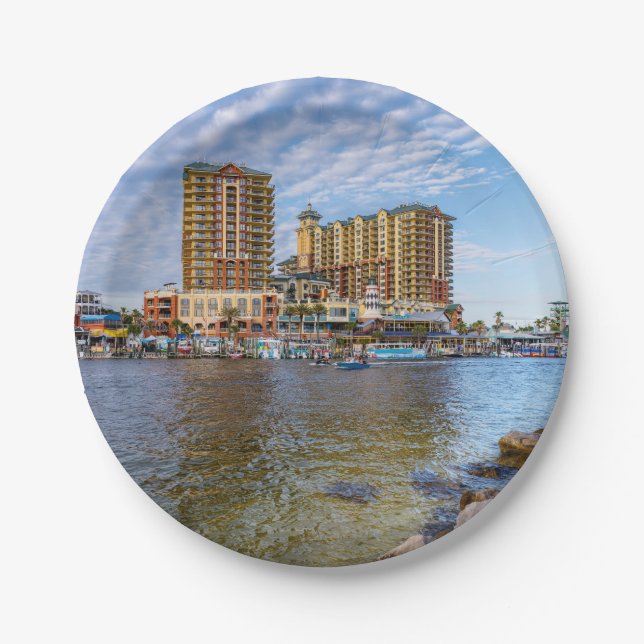 Destin Harbour Boardwalk Paper Plates (Front)