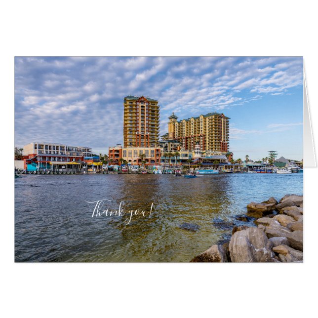 Destin Harbour Boardwalk Thank You Card (Front Horizontal)