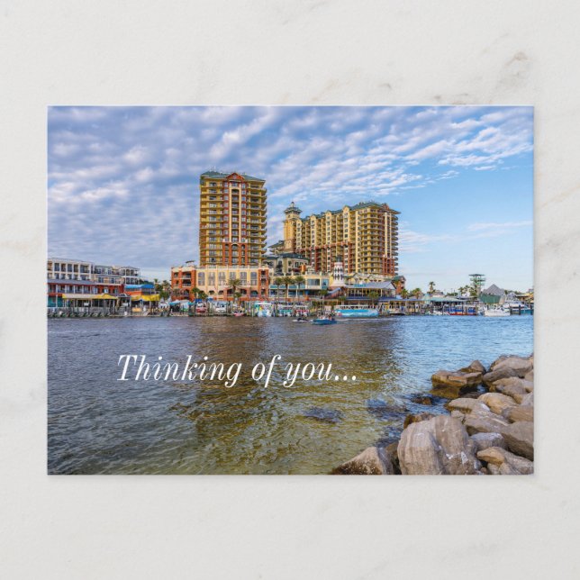 Destin Harbour Boardwalk Thinking Of You Postcard (Front)