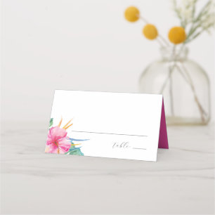 Destin Mariage Cartes de Place Tropical Rose Fleur