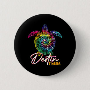 Destin Tie Dye Sea Turtle Florida Matching Family  2 Inch Round Button