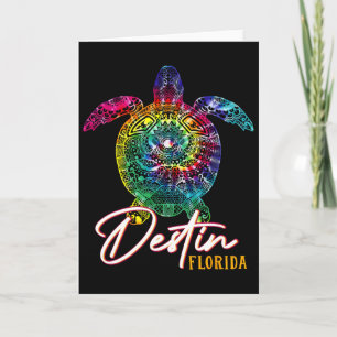 Destin Tie Dye Sea Turtle Florida Matching Family Card