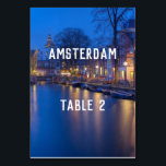 Destination Amsterdam Table 1 Table Number<br><div class="desc">Destination place cards for travel themed weddings</div>