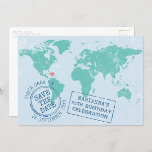 Destination Anniversaire Enregistrer la date Carte