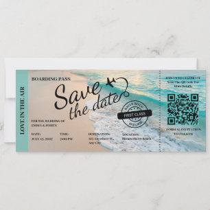 Destination Beach Heart Save the Date Wedding