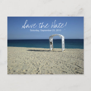 Destination Beach Wedding Save the Date Postcard 1