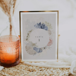 Destination Beach Wedding Table Number Card