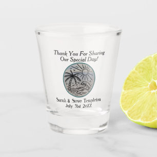 Destination Beach Wedding Thank You Favours Bride Shot Glass