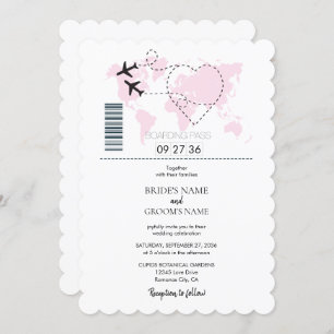 Destination Boarding Pass Mariage Invitations