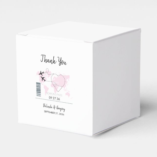 Destination Boarding Pass Wedding  Favor Box (Front Side)