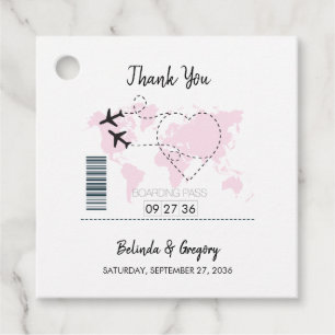 Destination Boarding Pass Wedding Gift Favour Tags