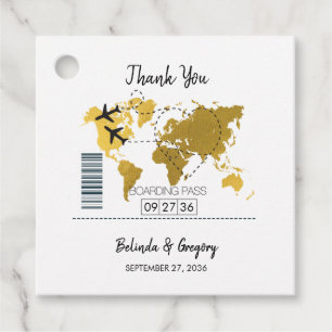 Destination Boarding Pass Wedding Gift Favour Tags