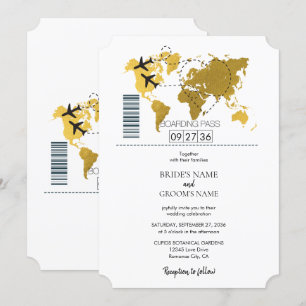 Destination Boarding Pass Wedding Invitation