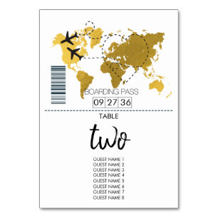 Destination Boarding Pass Wedding  Table Number