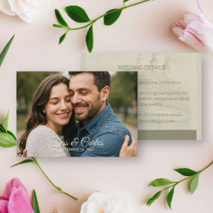 Destination Cruise Ship Photo Wedding Details Enclosure Card