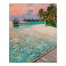 Destination de plage tropicale aux Maldives Poster