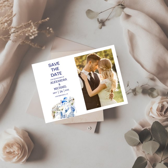 Destination Greece Santorini Wedding Save The Date (Creator Uploaded)