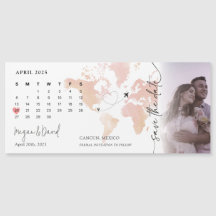 Destination Map Calendar Heart Photo Save the Date